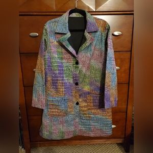Women African Reversible Print Swing Coat